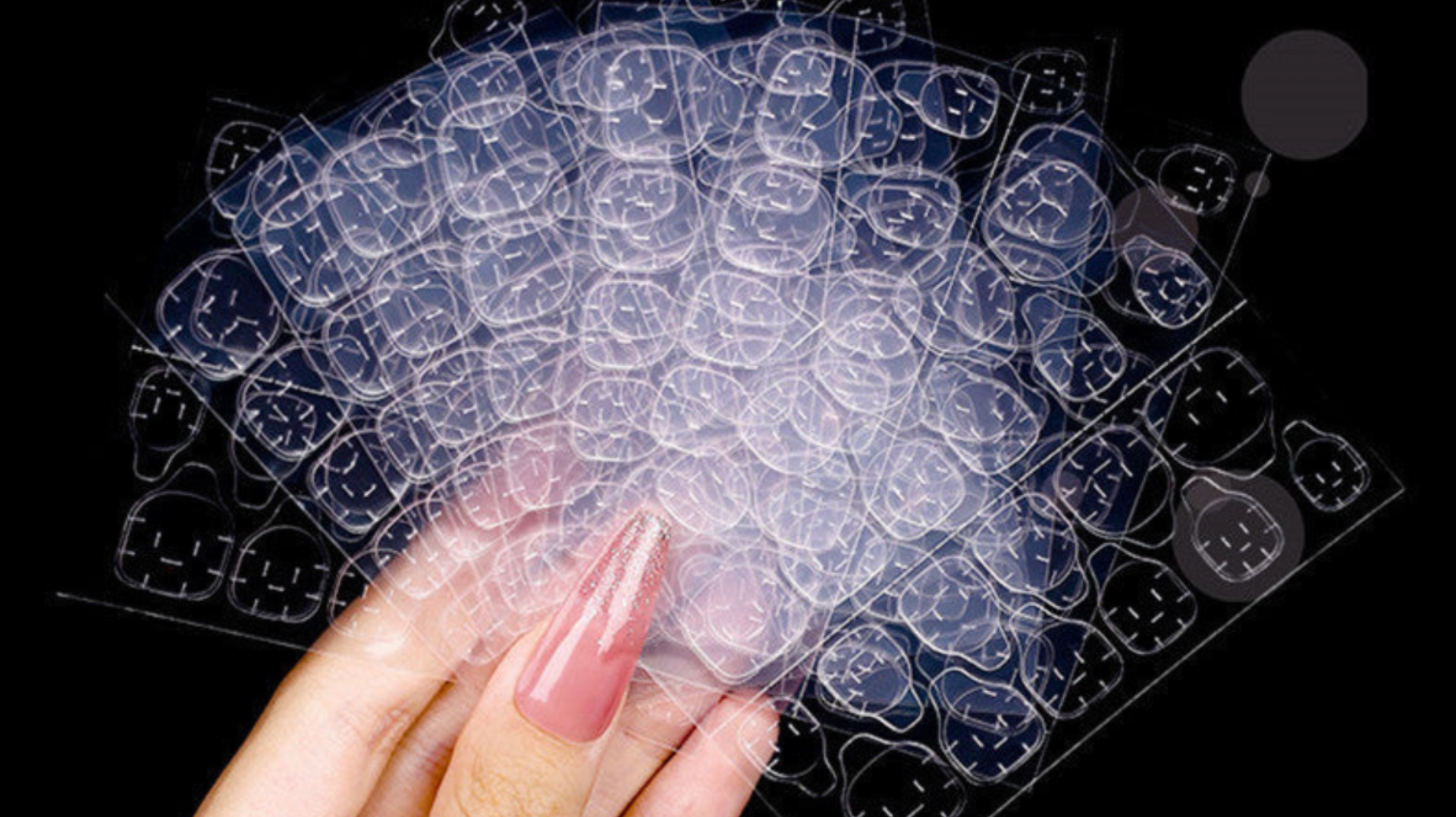 How to apply press on nails with sticky tab?