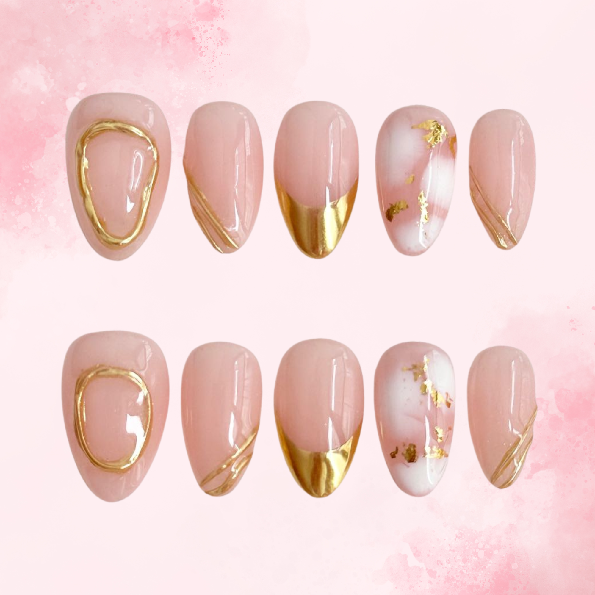 Indigo Bloom | Handmade Nails,Ellie Vincy Press on Nails,Short Almond,Cute, Floral, French tip,Handmade White, Blue, Nude, Floral, Pink press on nails,10 pcs, False nails,Reusable,Glue on nails,Sticky on nails,Pop on nails