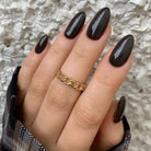 Dark Godness,Ellie Vincy Press on Nails,  Almond,, Black press on nails,28 pcs, False nails,Reusable,Glue on nails,Sticky on nails,Pop on nails