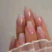 New Ombre Pink new,Ellie Vincy Press on Nails,Short  Square, Coffin,Ombre, Glitter, Pink press on nails,24 pcs, False nails,Reusable,Glue on nails,Sticky on nails,Pop on nails